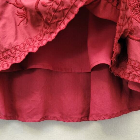 Parsley & Sage Tunic Top XL Maroon Embroidered Bohemian - Picture 10 of 12